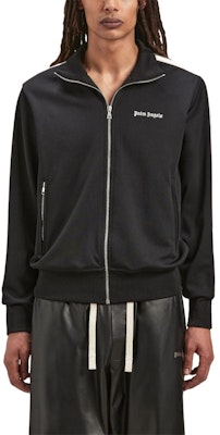 Chaqueta Negra Palm Angels de Pista con Cremallera y Cuello Alto a Rayas. PMBD058S24FAB0011003 Shop Chaqueta Negra Palm Angels de Pista con Cremallera y Cuello Alto a Rayas. PMBD058S24FAB0011003