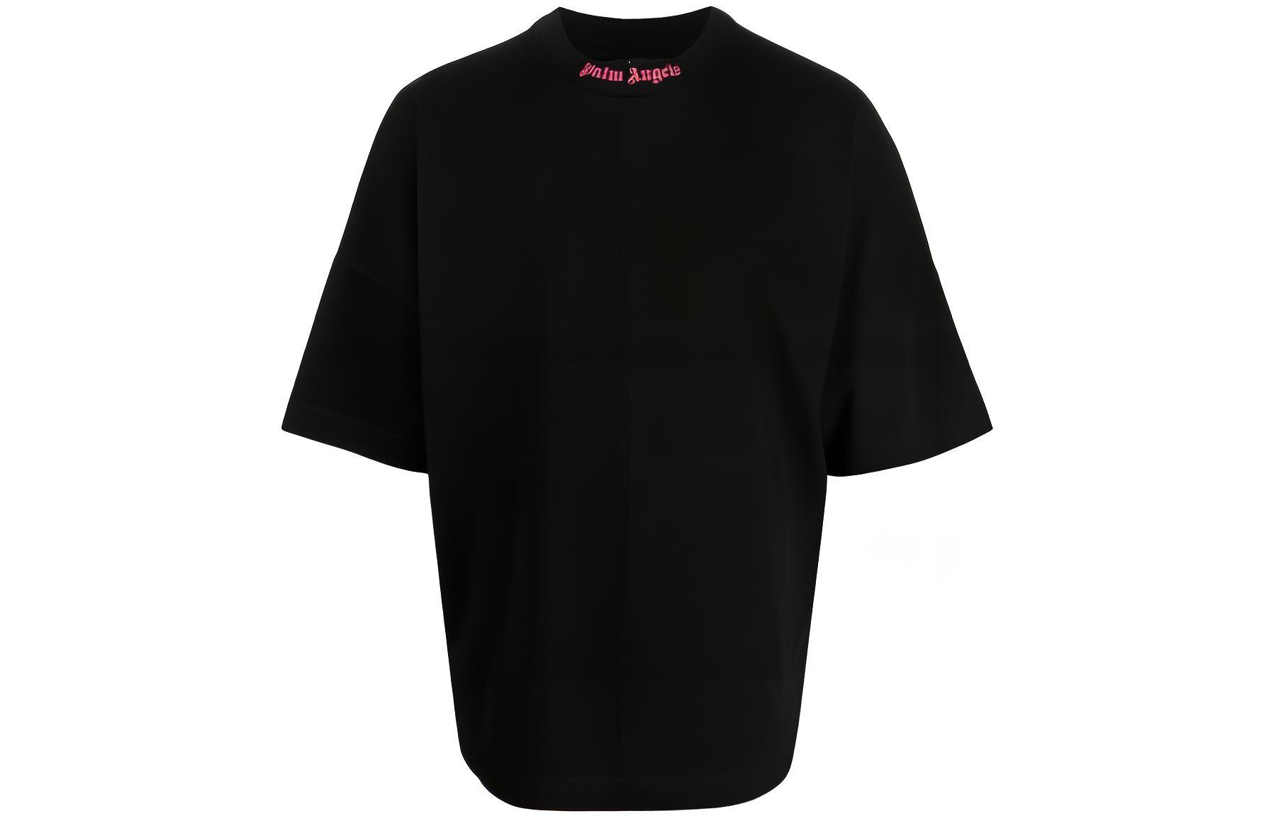 Palm Angels  Casual Letter Print Crewneck T-Shirt Black PMAA002C99JER0081032