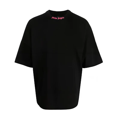 Palm Angels Casual Letter Print Crewneck T-Shirt Black PMAA002C99JER0081032