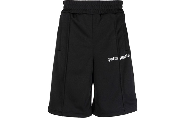 PALM ANGELS  Classic Logo Side Stripe Track Shorts Black. PMCB011C99FAB001-1001