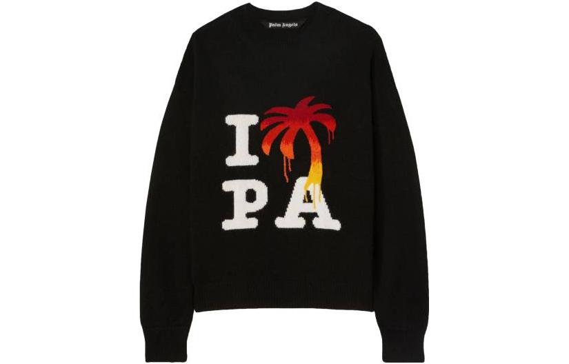 Order PALM ANGELS Crewneck Sweater Rajut Lengan Panjang Bordir Huruf. PMHE054F23KNI0061025