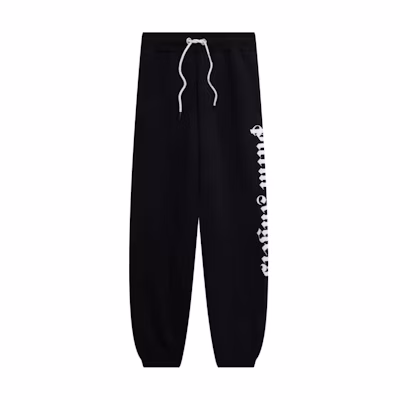Palm Angels Elastic Waist Casual Pants Black with Logo Print PMCH010C99FLE0021001