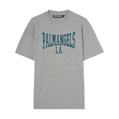 Palm Angels Graphic Print Oversized Tee Gray - Casual Streetwear Style PMAA001F24JER0060848