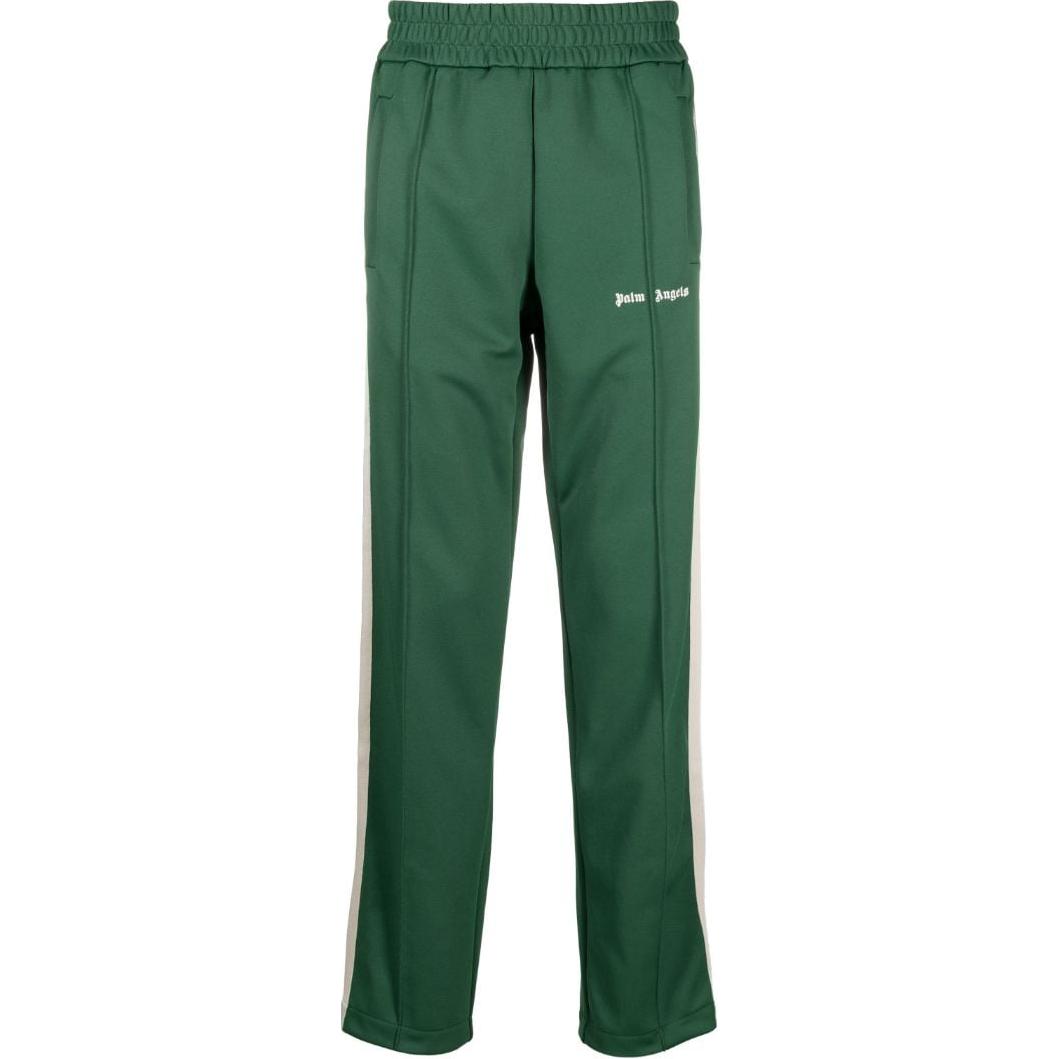 Palm Angels  Green Knit Track Pants with Elastic Waist and Striped Design PMCJ020F23FAB0015701