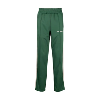 Palm Angels Green Knit Track Pants with Elastic Waist and Striped Design PMCJ020F23FAB0015701