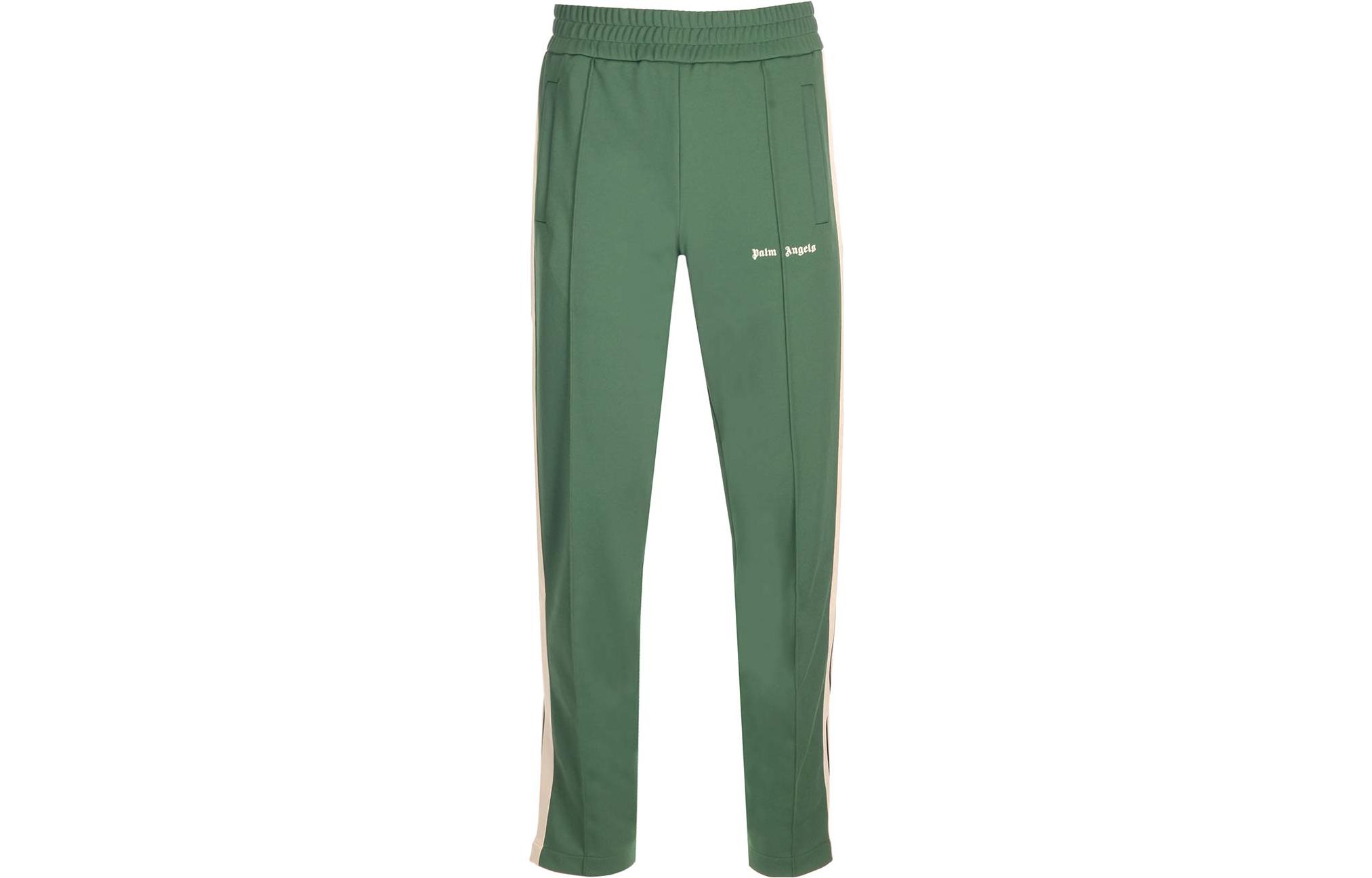 Order Palm Angels  Green Knit Track Pants with Elastic Waist and Striped Design PMCJ020F23FAB0015701