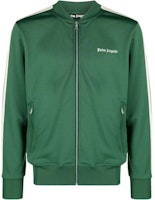 Palm Angels Green Solid Color Zip-Up Casual Jacket. PMBD061F23FAB0015701 Palm Angels Green Solid Color Zip-Up Casual Jacket. PMBD061F23FAB0015701