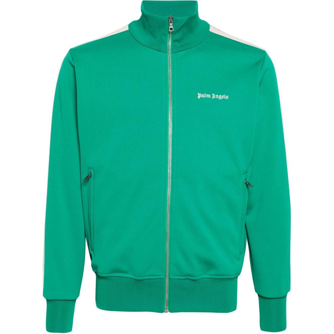 Palm Angels  Green Stripe Letter Print Track Jacket. PMBD058S24FAB0015503
