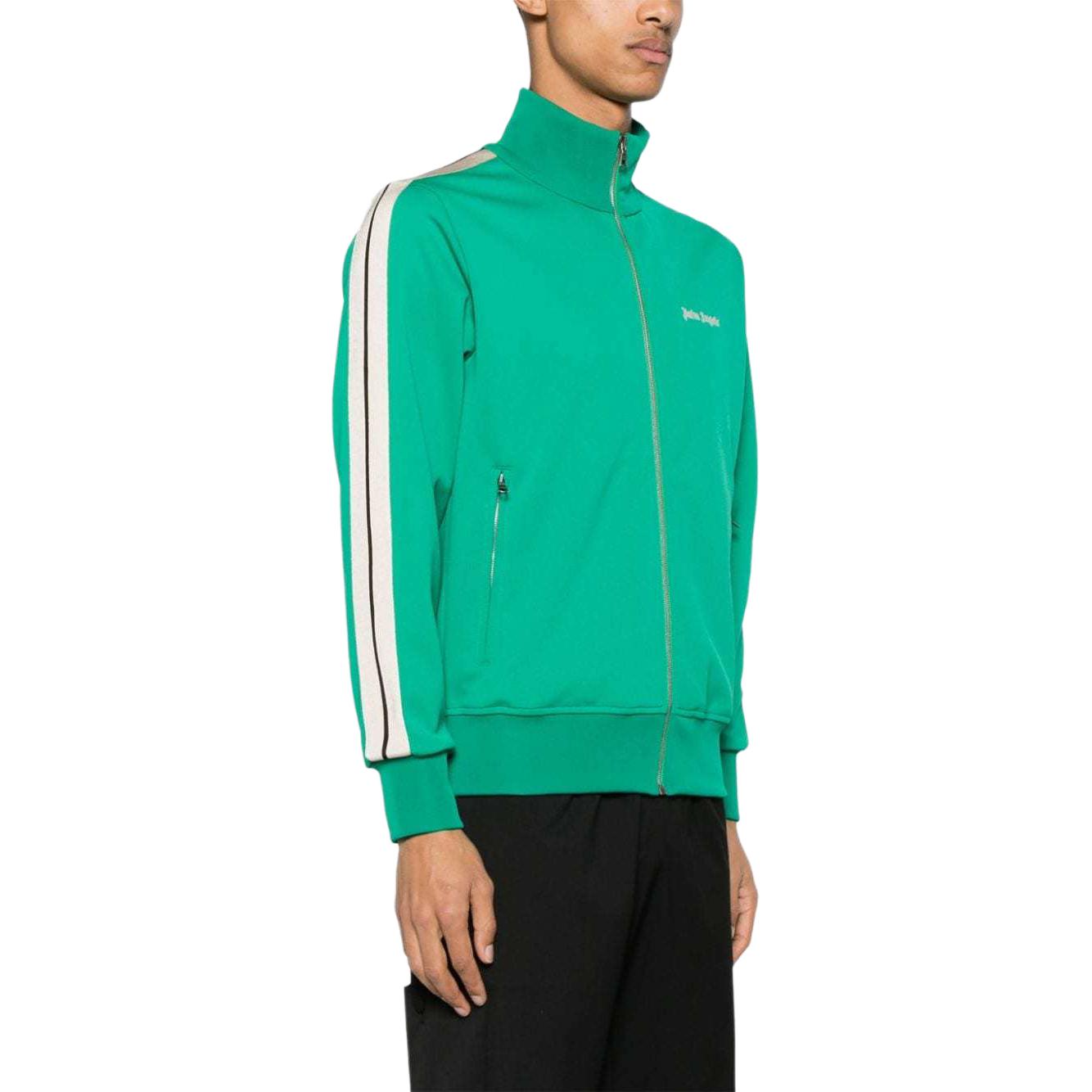 Purchase Palm Angels Jaket Track Hijau Stripe Letter Print. PMBD058S24FAB0015503