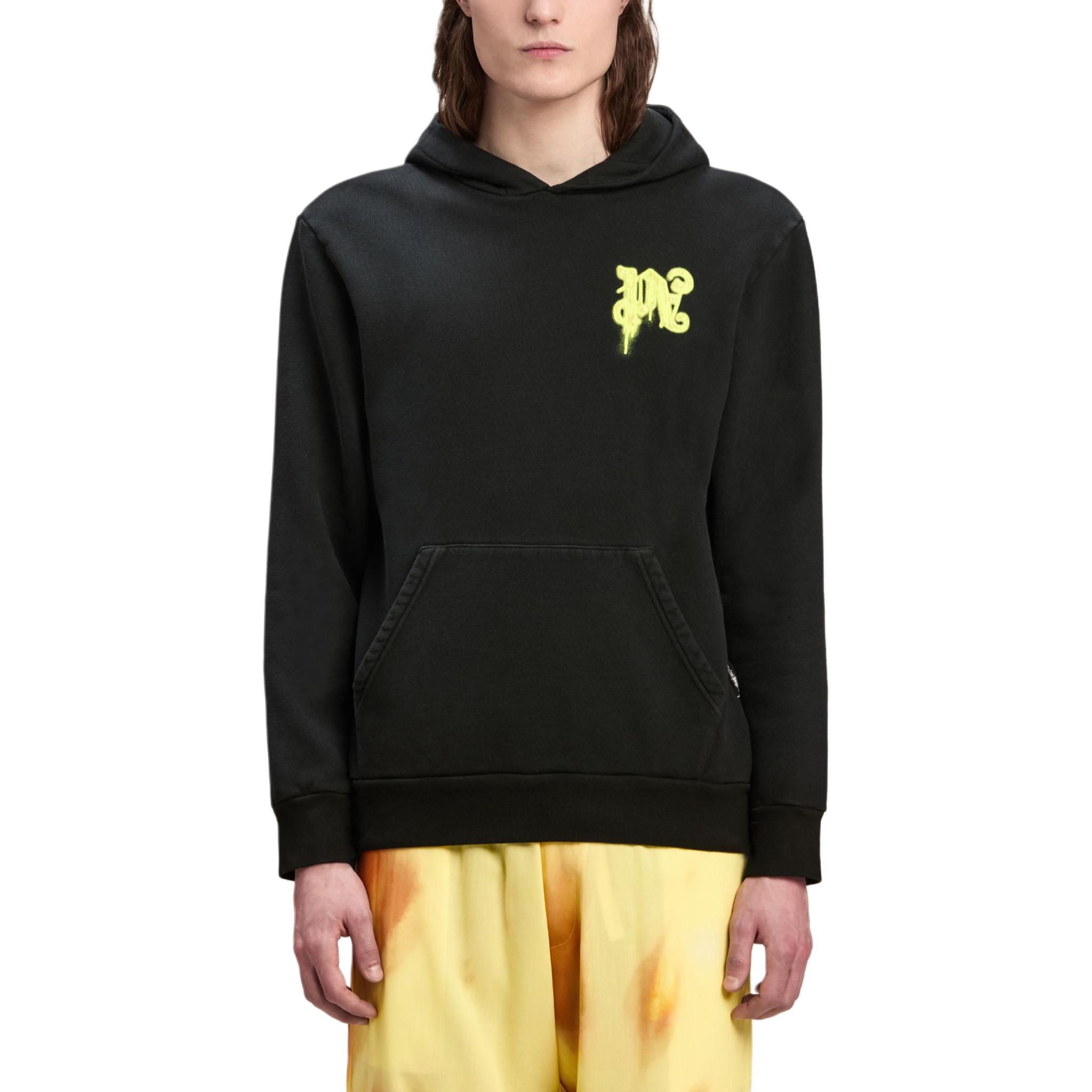 Lookbook パームエンジェルス スケッチプリントデザイン ブラックフーディー PMBB117F24FLE0011065