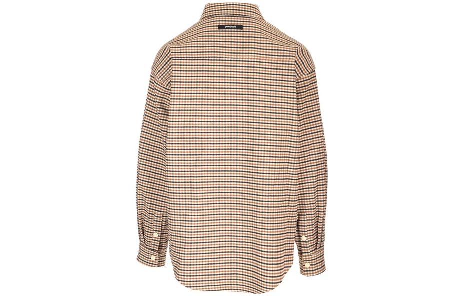 Lookbook パームエンジェルス カーキ チェック ボタンダウン 長袖シャツ PMES012F23FAB0046010