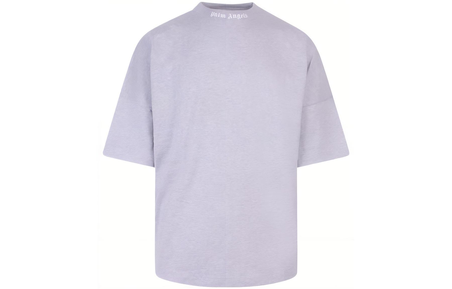 PALM ANGELS  Letter Print Logo Crewneck Casual T-Shirt. PMAA002C99JER0010801