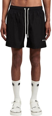 棕榈天使字母印花黑色泳裤,弹性腰带带口袋 PMFD002S24FAB0011003 Lookbook 棕榈天使字母印花黑色泳裤,弹性腰带带口袋 PMFD002S24FAB0011003