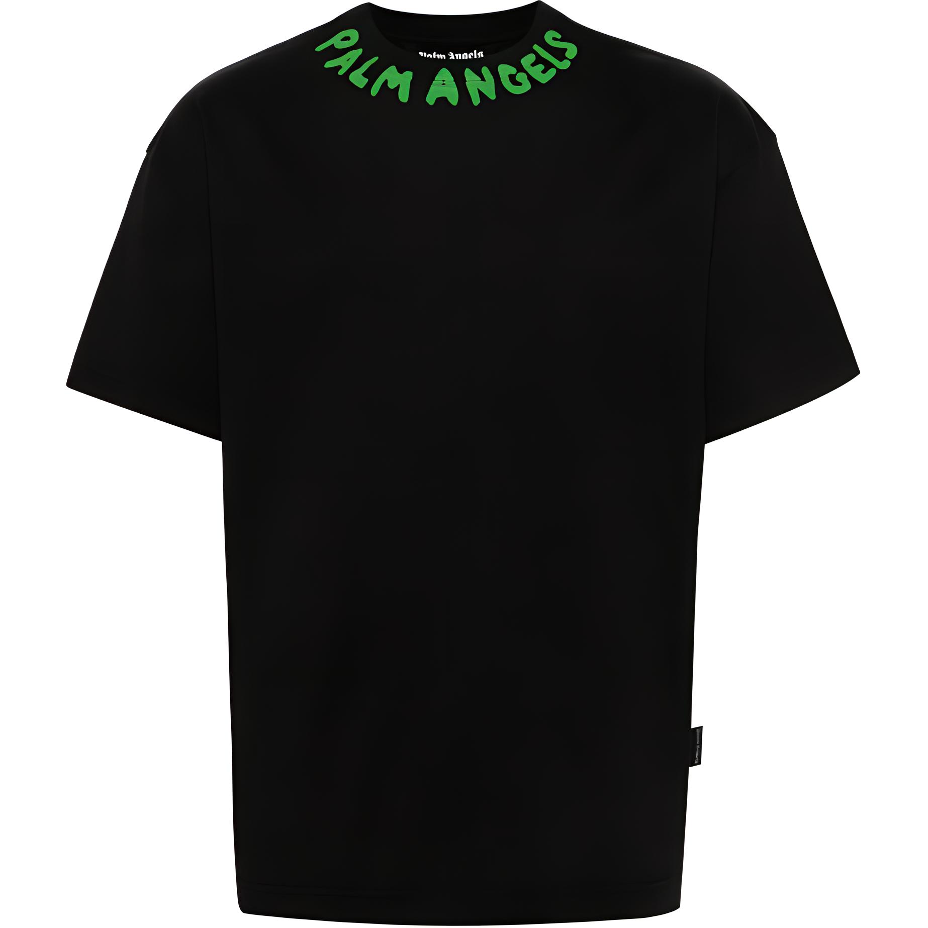 Buy Palm Angels  Logo Print Crewneck T-Shirt - Black PMAA072S24JER0021070