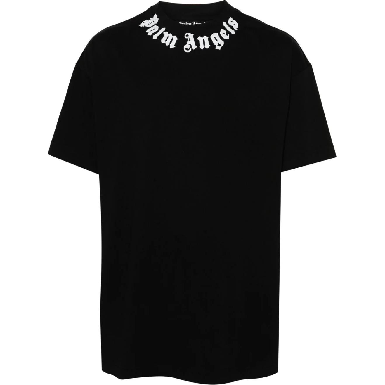 Order PALM ANGELS 黑色宽松版Logo印花圆领T恤 PMAA001F24JER0071003