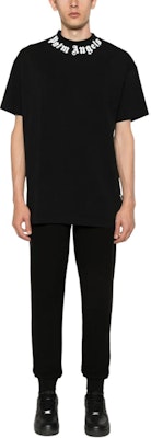 PALM ANGELS 黑色宽松版Logo印花圆领T恤 PMAA001F24JER0071003 Lookbook PALM ANGELS 黑色宽松版Logo印花圆领T恤 PMAA001F24JER0071003