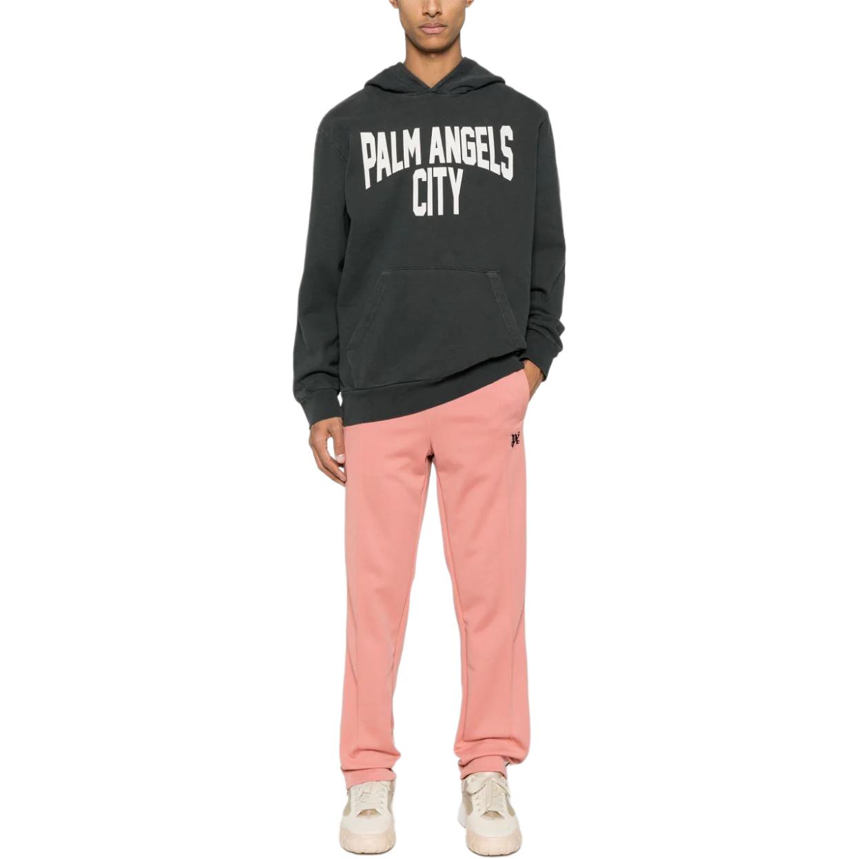 Lookbook パームエンジェルス ピンク ロゴプリント ストレートレッグ カジュアルパンツ PMCJ020R24FAB0013010