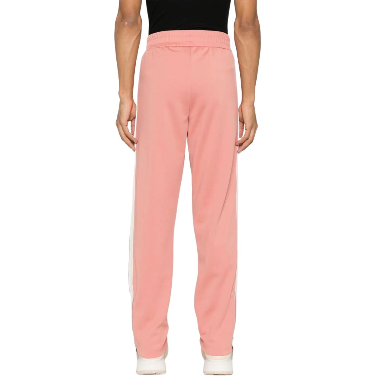 Shop パームエンジェルス ピンク ロゴプリント ストレートレッグ カジュアルパンツ PMCJ020R24FAB0013010