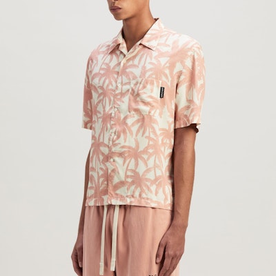 棕榈天使粉色棕榈树印花短袖衬衫 PMGG005R24FAB0010330 Purchase 棕榈天使粉色棕榈树印花短袖衬衫 PMGG005R24FAB0010330
