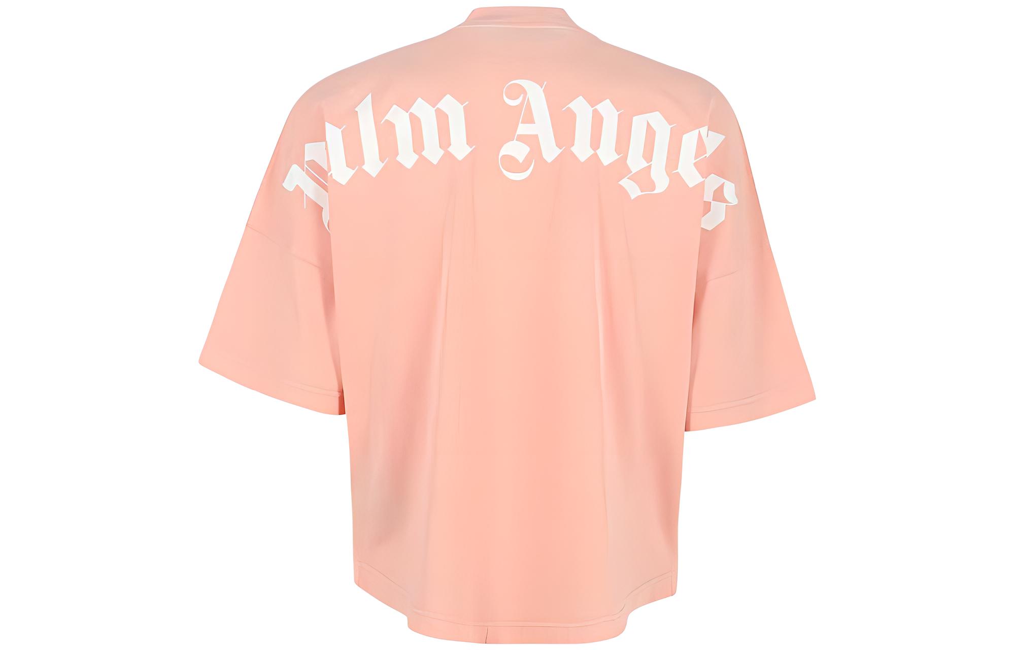 Palm Angels  Pink T-Shirt with Back Letter Logo Print. PMAA002S22JER0066767