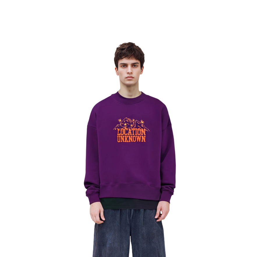 Sizing Palm Angels 紫色標語山脈圖案長袖衛衣 PMBA026F21FLE0033720