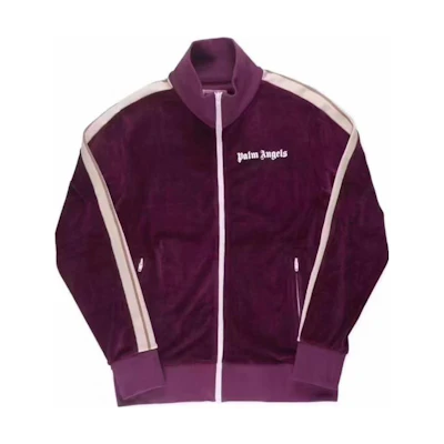 Palm Angels Purple Velour Jacket with Embroidered Logo. PMBD001F184690053801