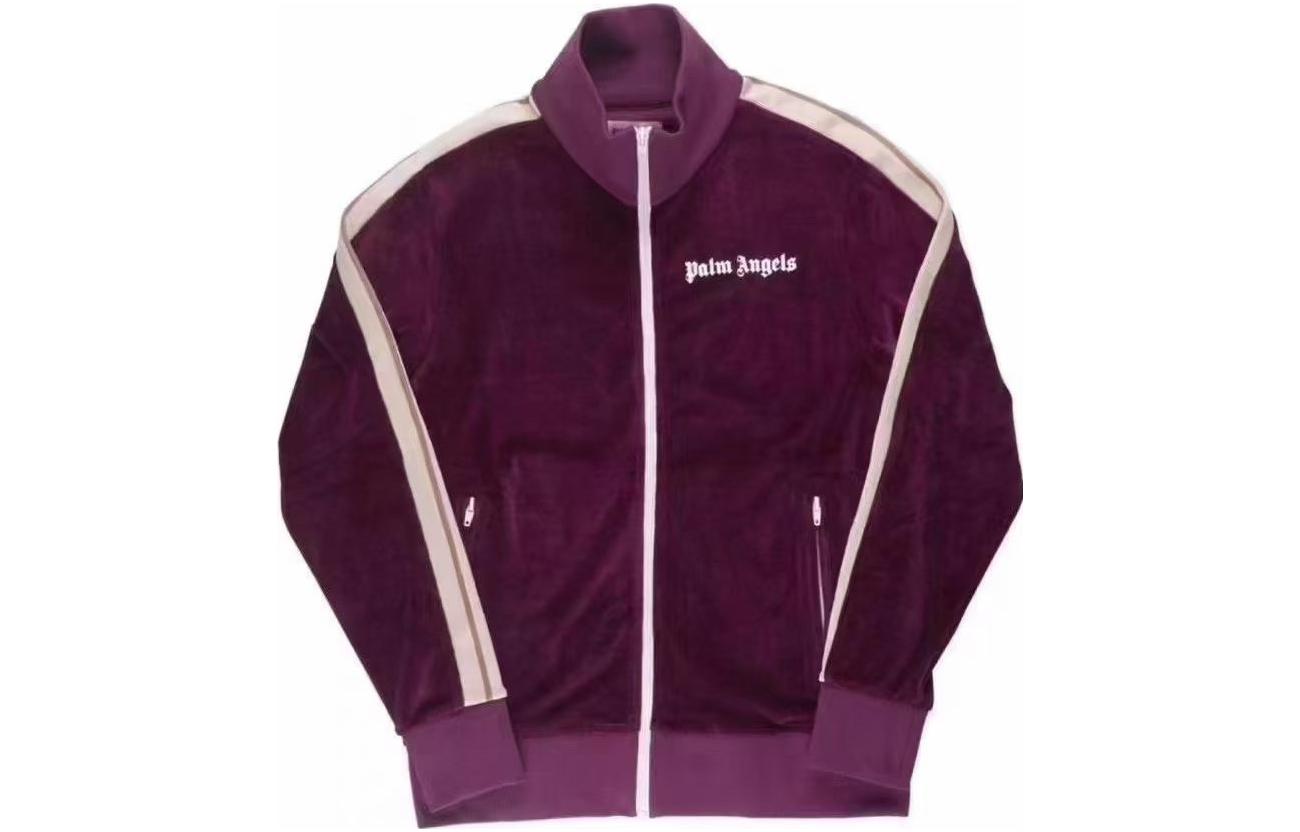 Order Palm Angels  Purple Velour Jacket with Embroidered Logo. PMBD001F184690053801