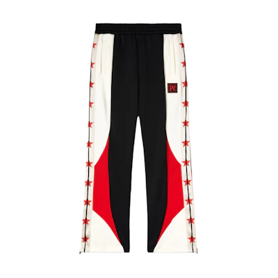 Palm Angels Relaxed Fit Elastic Waist Patchwork Pants - Black PMCJ032S24FAB0011001