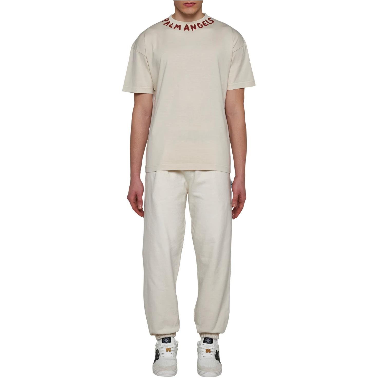 Lookbook Palm Angels 修身針織運動褲 印花米色 PMCH011S24FLE0020325