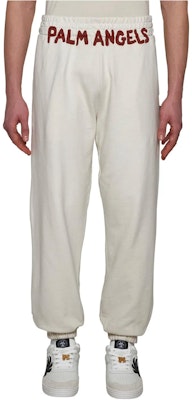Palm Angels 修身針織運動褲 印花米色 PMCH011S24FLE0020325 Shop Palm Angels 修身針織運動褲 印花米色 PMCH011S24FLE0020325