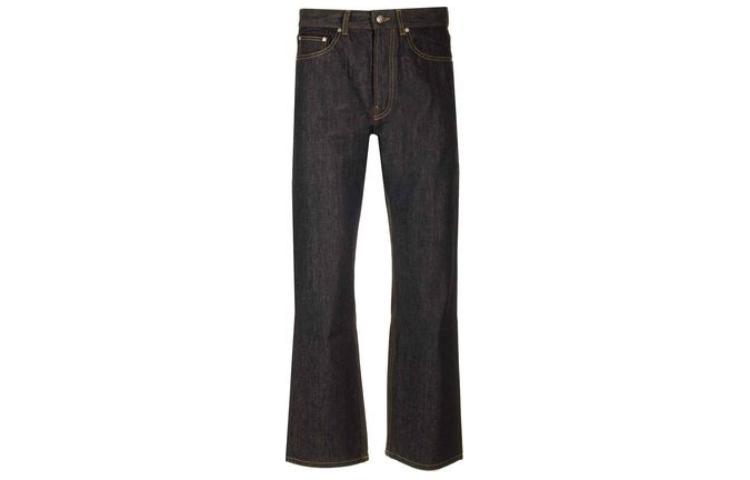 Order PALM ANGELS  Solid Black Straight-Leg Button Casual Pants PMYA040R24DEN0011072