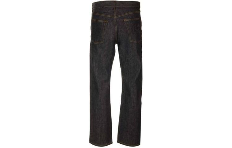 Lookbook PALM ANGELS  Solid Black Straight-Leg Button Casual Pants PMYA040R24DEN0011072