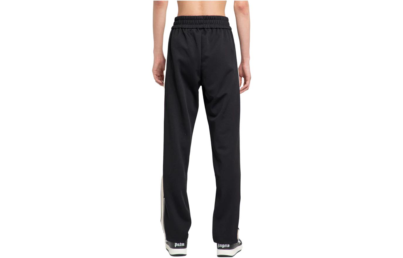 Lookbook PALM ANGELS  Solid Color Striped Elastic Waist Relaxed Straight Pants. PMCJ020F23FAB0011001