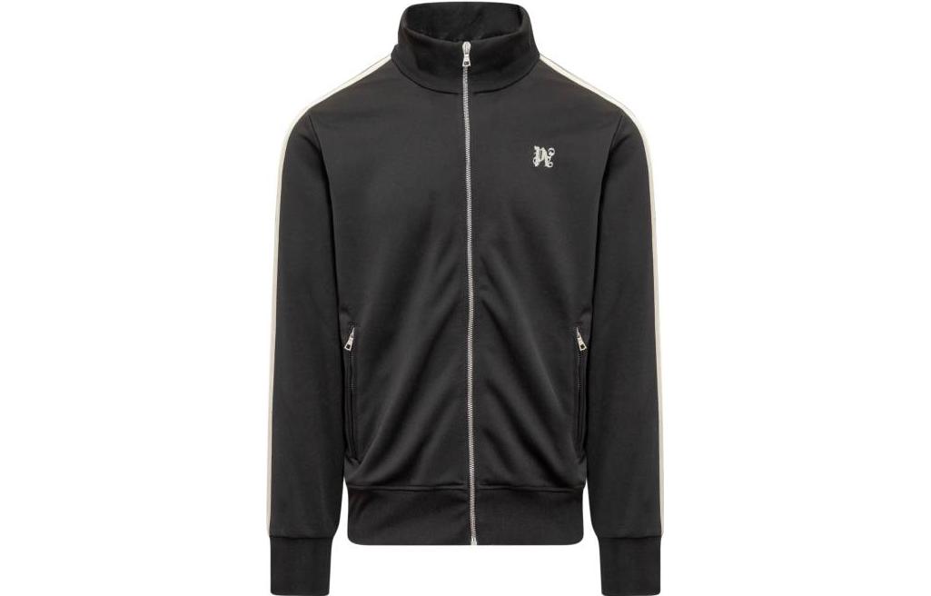 Shop Chaqueta Palm Angels con cremallera y cuello alto a rayas. PMBD058E23FAB0011003