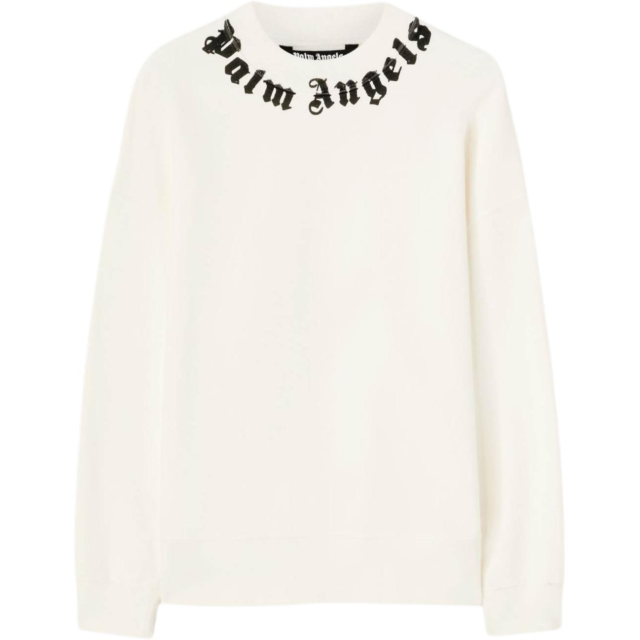 Order PALM ANGELS Crewneck Putih dengan Cetakan Logo di Kolar. PMBA026F24FLE0090310