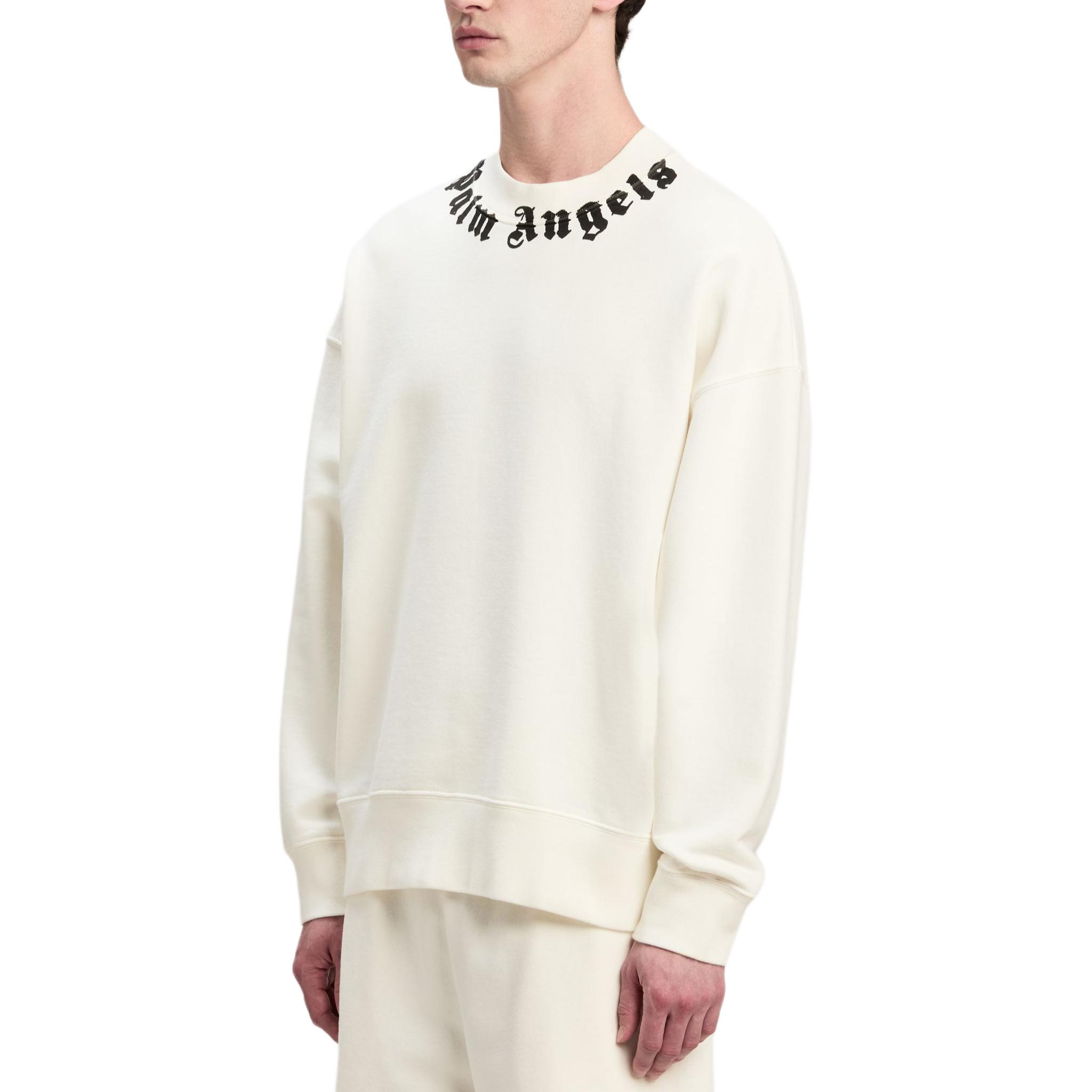 Purchase PALM ANGELS Crewneck Putih dengan Cetakan Logo di Kolar. PMBA026F24FLE0090310