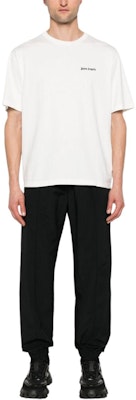 Palm Angels White Plain Letter Crewneck T-Shirt PMAA089S24JER0010303 Lookbook Palm Angels White Plain Letter Crewneck T-Shirt PMAA089S24JER0010303