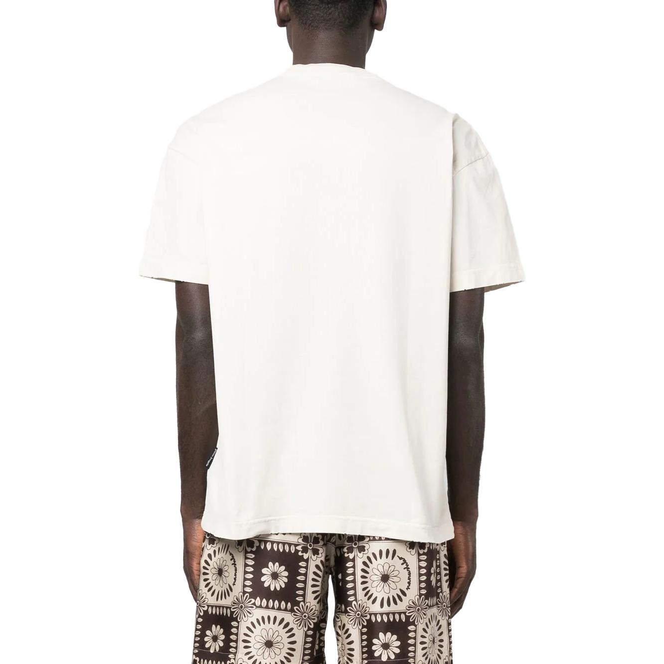 Palm Angels  White Short Sleeve T-Shirt with Logo Print. PMAA072S23JER0040110 圖 4