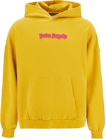 Palm Angels Yellow Letter Embroidered Hoodie Long Sleeve Pullover PMBB155F24FLE0011632 Palm Angels Yellow Letter Embroidered Hoodie Long Sleeve Pullover PMBB155F24FLE0011632