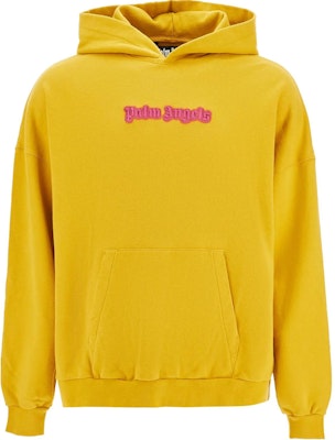 Palm Angels Yellow Letter Embroidered Hoodie Long Sleeve Pullover PMBB155F24FLE0011632 Order Palm Angels Yellow Letter Embroidered Hoodie Long Sleeve Pullover PMBB155F24FLE0011632