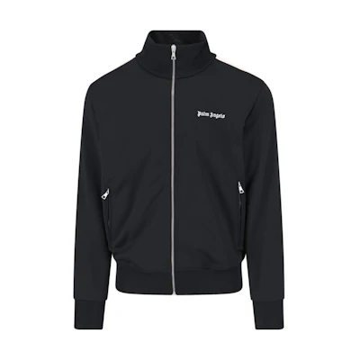 Palm Angels Zip-Up Jacket with Logo Print and Stand Collar. PMBD058F23FAB0011001