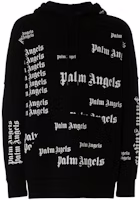 Palm Angels All-Over Logo Hoodie Unisex Black PMBB036F184410151001 Palm Angels All-Over Logo Hoodie Unisex Black PMBB036F184410151001