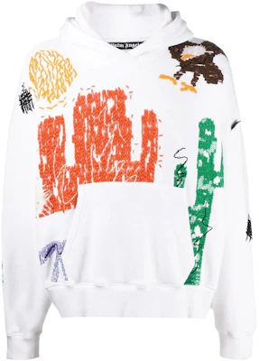 Palm Angels All-Over Print White Hoodie Casual Long Sleeve PMBB058F20FLE0090184 Buy Palm Angels All-Over Print White Hoodie Casual Long Sleeve PMBB058F20FLE0090184