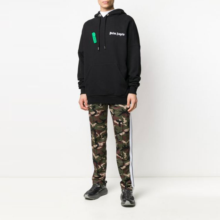 Lookbook Palm Angels Anti-Theft Pin Detail Hoodie Black PMBB036R204410011001