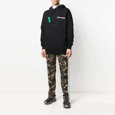 Palm Angels Anti-Theft Pin Detail Hoodie Black PMBB036R204410011001 Lookbook Palm Angels Anti-Theft Pin Detail Hoodie Black PMBB036R204410011001