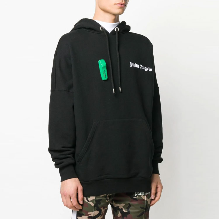 Purchase Palm Angels Anti-Theft Pin Detail Hoodie Black PMBB036R204410011001