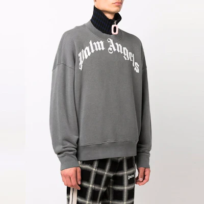 Palm Angels 拱形標誌印花灰色圓領衛衣 PMBA026F21FLE0041001 Purchase Palm Angels 拱形標誌印花灰色圓領衛衣 PMBA026F21FLE0041001