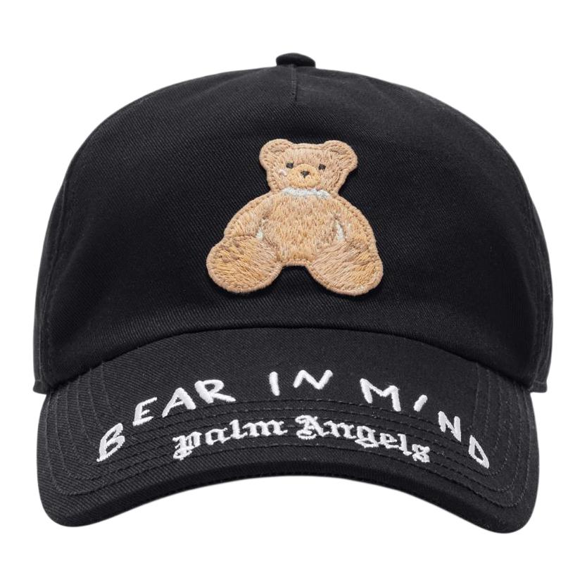 Palm Angels Bear Accent Cotton Baseball Cap Black Men’s PMLB108F24FAB0011060