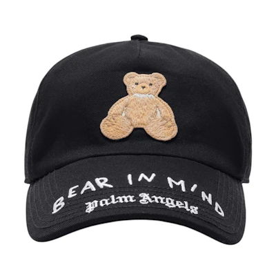 Palm Angels Bear Accent Cotton Baseball Cap Black Men’s PMLB108F24FAB0011060
