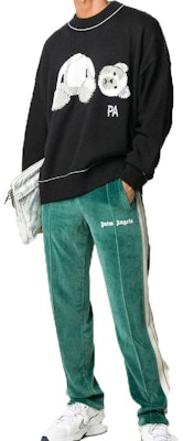 PALM ANGELS Bear Kartun Fringe Sweater Wool Hitam PMHE007E20KNI0011001 Lookbook PALM ANGELS Bear Kartun Fringe Sweater Wool Hitam PMHE007E20KNI0011001